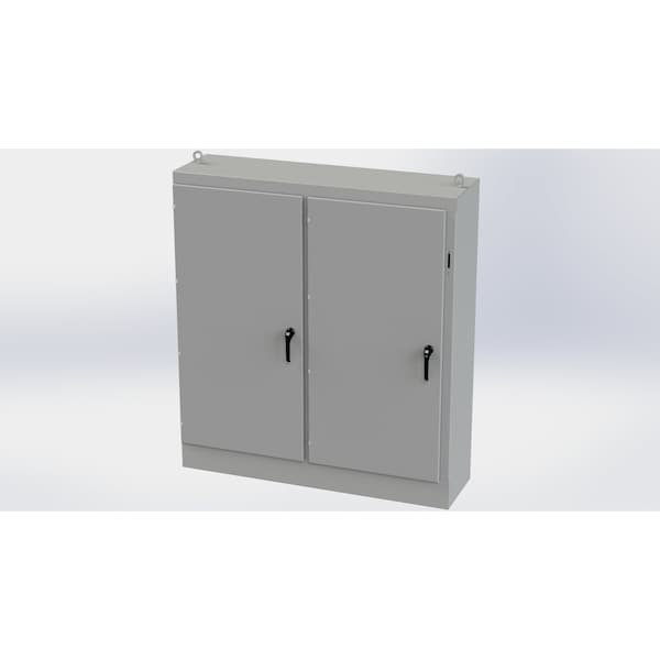 3 Point Latch with Coinproof/Padlock Handle Electrical Enclosures, 72 in H, 18 in D, 65-3/4 in W